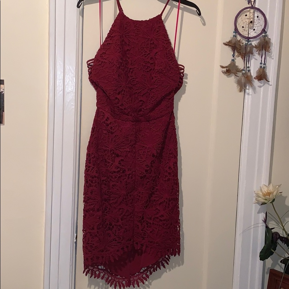 Adelyn Rae Red lace dress